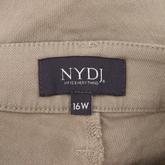 NYDJ Pants Wide Leg Cropped Capri Tan Khaki Linen Blend Plus Size 16W NWT - Picture 9 of 12